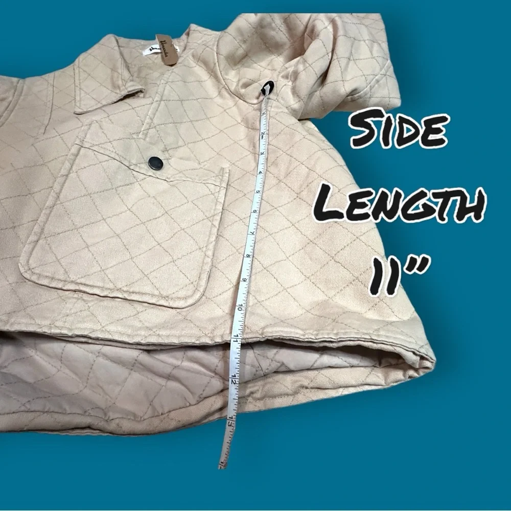 🎉HP🎉 NWT Vernacular Puff Sleeved Cropped Quilted Jacket in Cream. Size Large - Picture 8 of 16